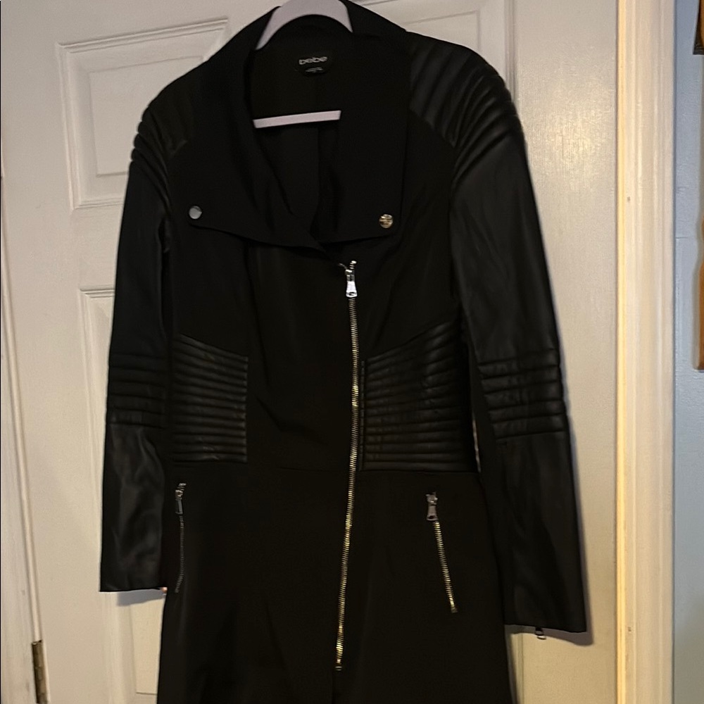 Bebe long black coat L